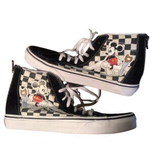 Vans - Disney Mickey Mouse Black & White Checker Board SK8-Hi Zip Sneaker
